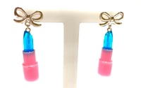 Image 3 of Razzleberry Blue Lipstick Statement earrings