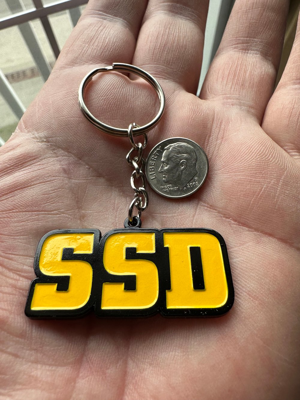 SSD logo Gold metal keychain 