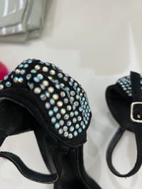 Image 2 of rhinestone bow black heels