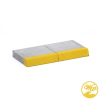 Sidewalk yellow curb- 2 slabs