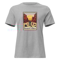 Image 5 of Women's Relaxed T-Shirt, Desert Vibes Cactus Sunset tee