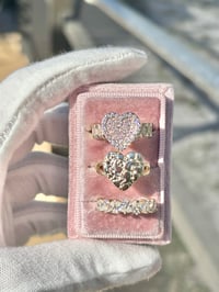 Image 1 of Gold Plated women’s (3 piece heart ring set)