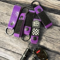 Image 1 of Purple Leather Keychain Lanyard
