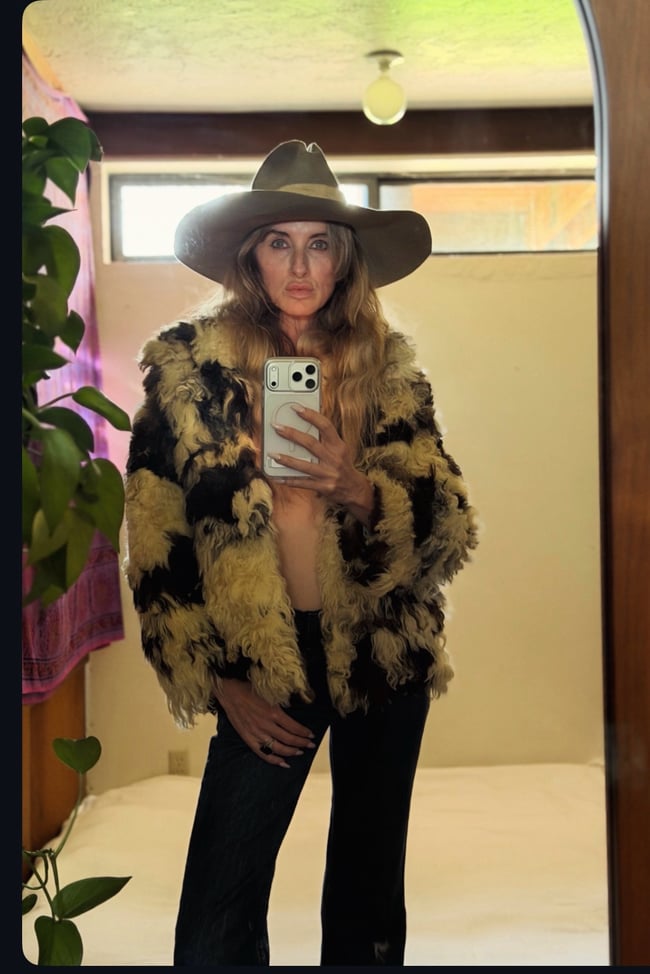 early 70s late 1960s vintage Mongolian tibet curly fur coat jacket