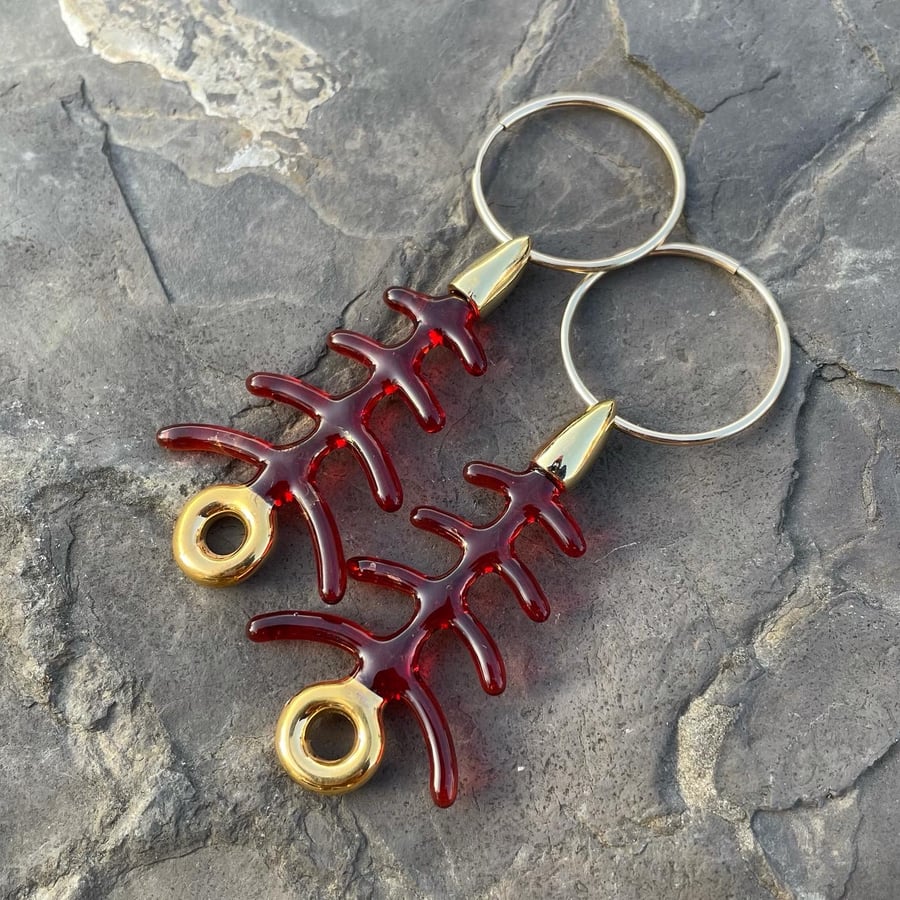 Image of Ruby Arches On Gold Hoops