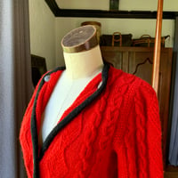 Image 4 of Polo Ralph Lauren Red Cardigan Sweater Small