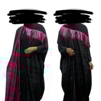 plisse open shoulder abaya 