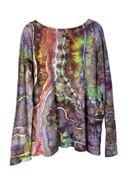 Image 8 of 3XL Ladies Long-Sleeve Stretch Tee in Bold Geode Ice Dye