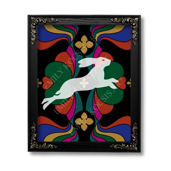 Original Art Print // ‘Go Ask Alice’ Dark Fantasy Psychedelic White Rabbit Ghost