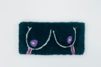 Image 1 of 19 Deep Ocean Green with Purple Nip Nops Mini Itty Tufted Wall Art