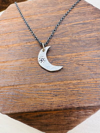 Image 10 of pink sapphire crescent moon necklace 