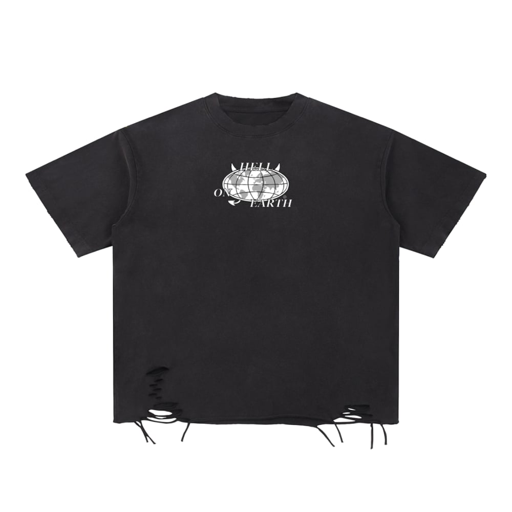 Image of “HELL ON EARTH” Distressed tee 