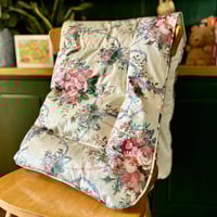 Image 1 of Vintage Glazed Cotton Chintzy Floral Mini Eiderdown £130