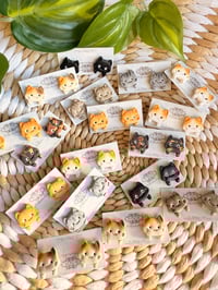 Image 3 of Cat Face Stud Earrings 