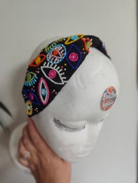 Image 7 of Black all seeing evil eye protection Bag and multi coloured eye head band 