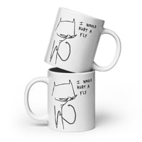 Image 2 of White glossy mug a fly 
