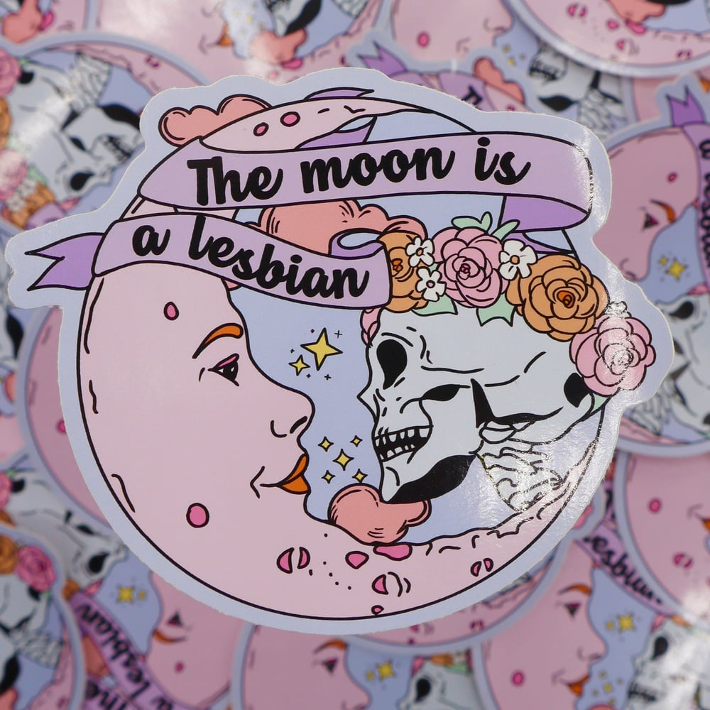 Image of The Moon Is A Lesbian Large Vinyl Sticker