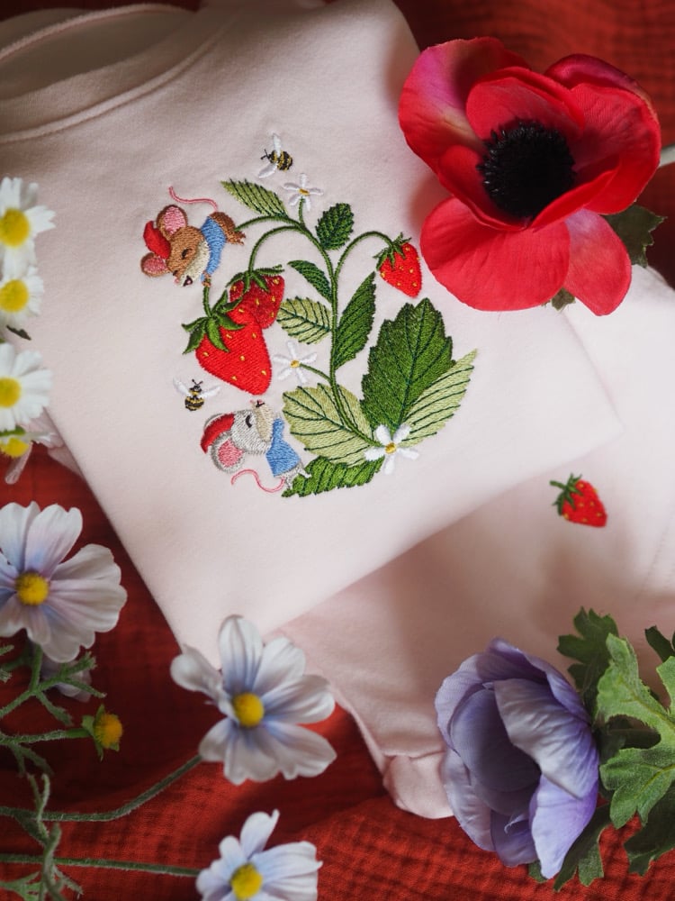 Image of The Strawberry Patch Gnomes - Tee & Short Set Baby Pink