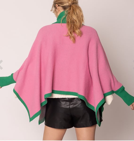 Image of  Pink and Green POUCHO