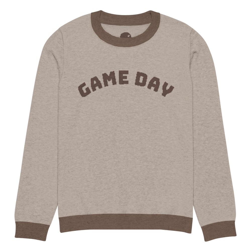 Image of Knitted crew neck Game Day sweater