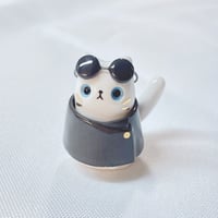 Image 1 of White cat with Gojo outfit ceramic figurine 2