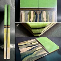 Image 1 of Layered Micarta & Camo G-carta Segmented Knife Scales