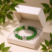 Image 3 of Green beads with Clear quartz