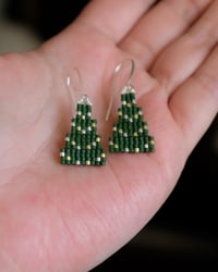 Image 2 of Mini Christmas Tree Earrings