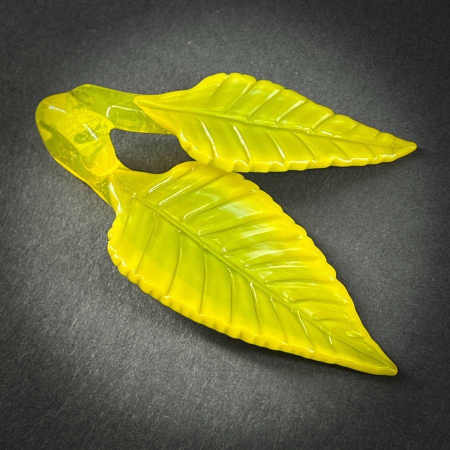 Image of Lemon Lime Double Leaf Pendant