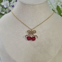 Cherry Ribbon Necklace