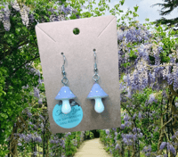 Image 3 of mushroom dangle earrings 