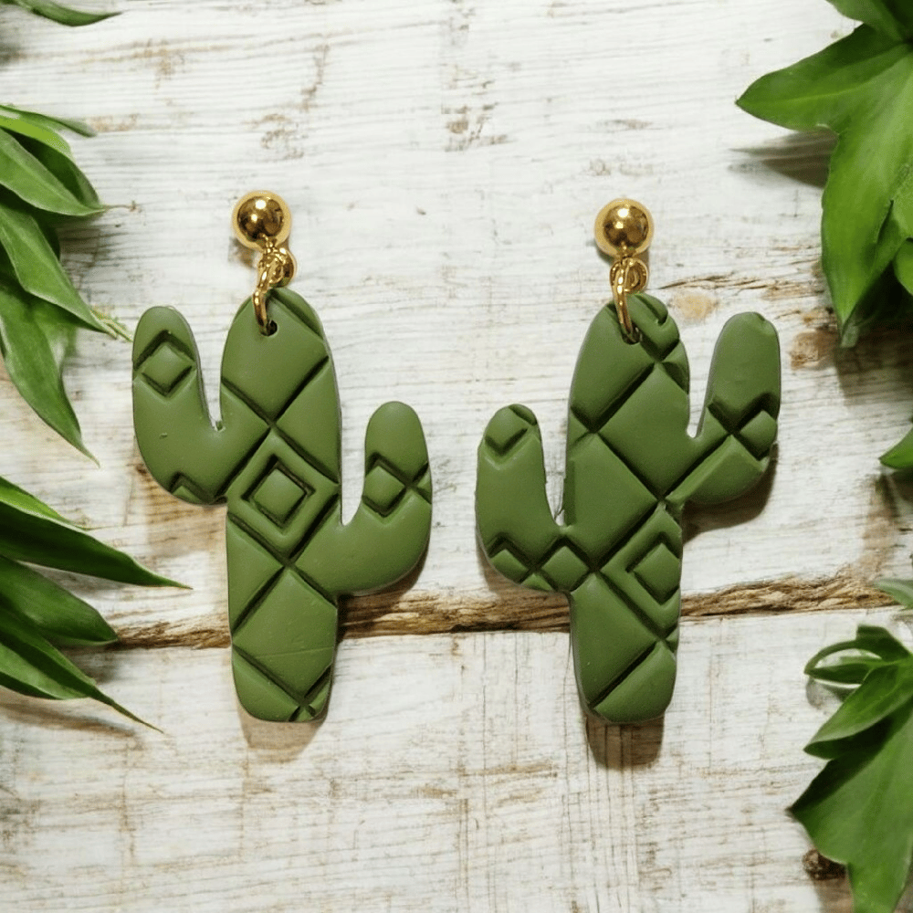 Image of Cactus Polymer Clay Earrings