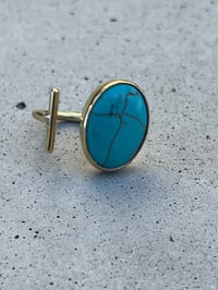 Image 3 of “Dynasty” Ring  (Turquoise & Brass)