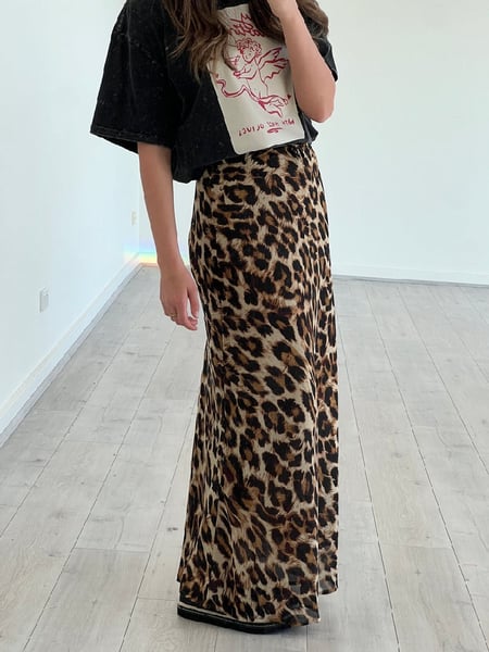 Image of Zali Maxi Skirt. Animal Print.