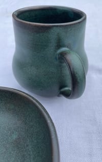 Image 3 of Dark Green Stoneware Mug and 5 inch bowl