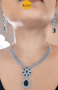 Image 3 of Kate- American Diamond Necklace Set with Earrings