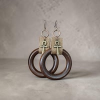 Image 1 of Leather Ahkh Earrings 