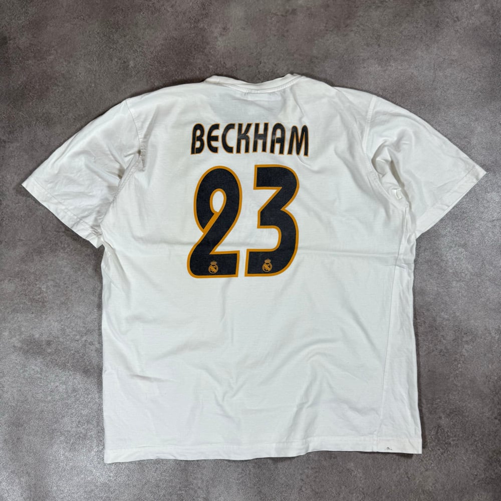 Image of 2003 Adidas Real Madrid Beckham T-shirt, Size Large