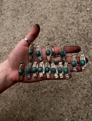 Image of Turquoise Engraved Knife Pendant