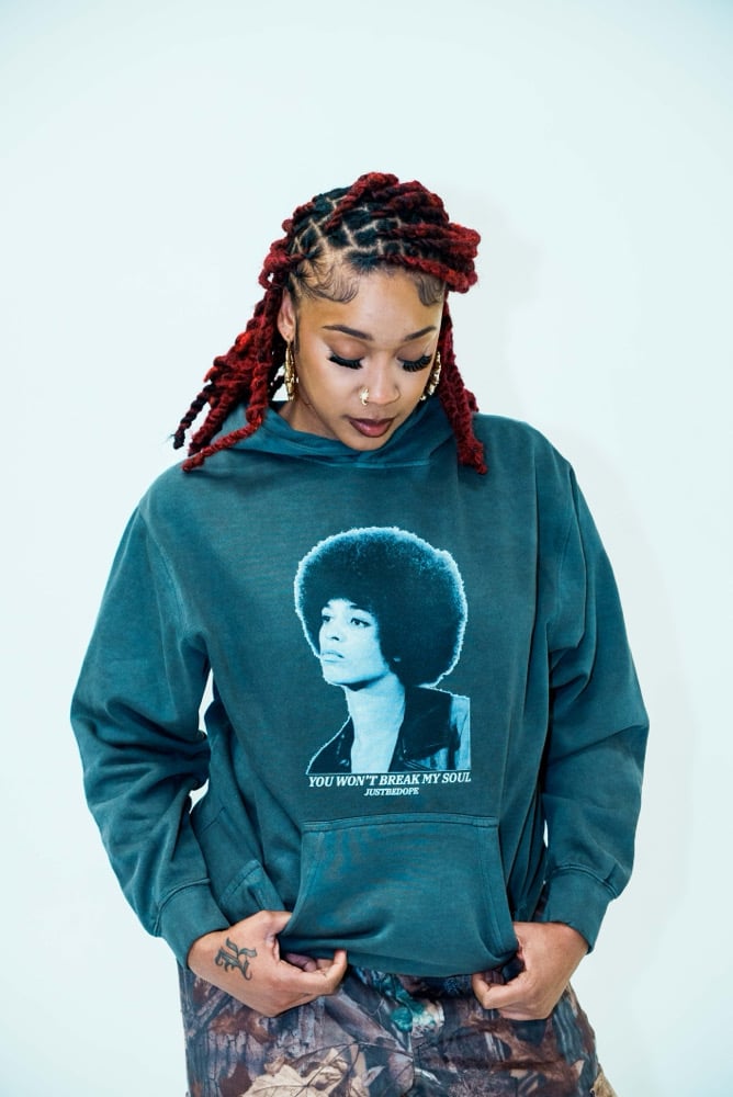 Image of Angela Davis Soul Hoodie Acid Wash 