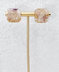 Image 2 of LIGHT PURPLE FLORAL STUDS
