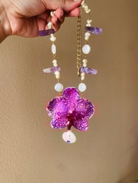 Image 2 of 💜Spotted Amethyst Moth Orchid Necklace💜