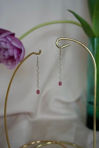 Image 2 of Pink Tourmaline Starlet Earrings