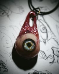 Image 14 of Optic Nerve-glow in the dark eye pendant with “eye shine” pupil