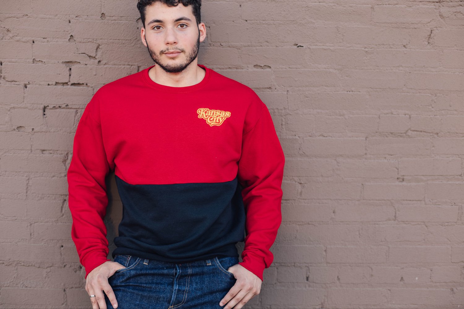 Image of VINTAGE VIBES RED/BLACK SPLIT COLORBLOCK