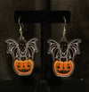 Pumpkin Bat Acrylic Earrings 