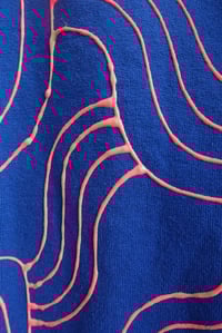 Image 3 of Clark Derbes / Sweatshirt, Pink on Blue, Medium