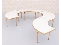 Image 1 of Kids Serpentine Table with Gold Edge – 4pcs. Chairs not included 