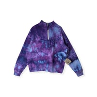 Image 1 of S Ladies Quarter-Zip Pullover in Purple Haze Ice Dye