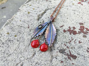 Cherry and ladybug pendant 